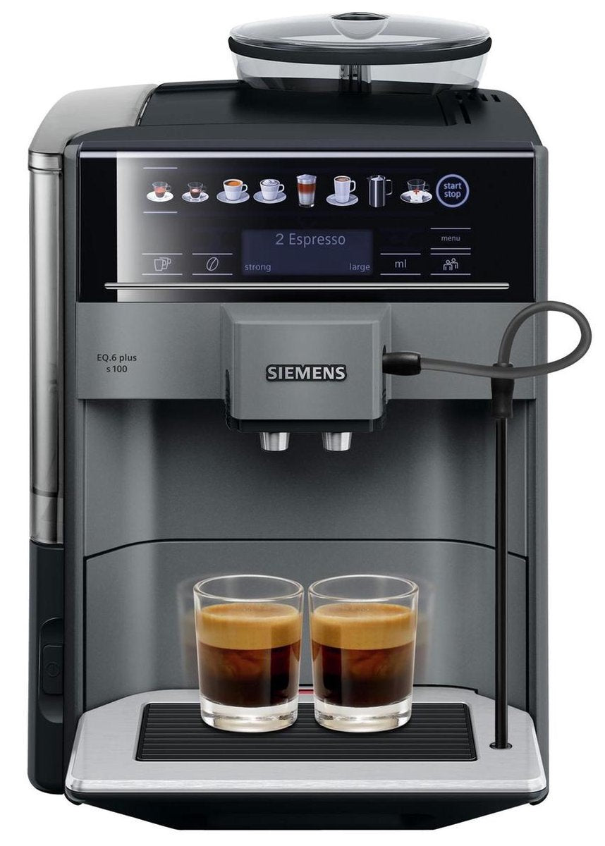 Siemens EQ.6 Plus s100 TE651209RW  -  Volautomatische espressomachine - Grijs