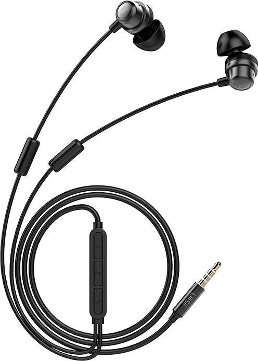 UiiSii K8 Zwart – In Ear Oordopjes met Dubbele MEMS Microfoon - Oortjes met draad