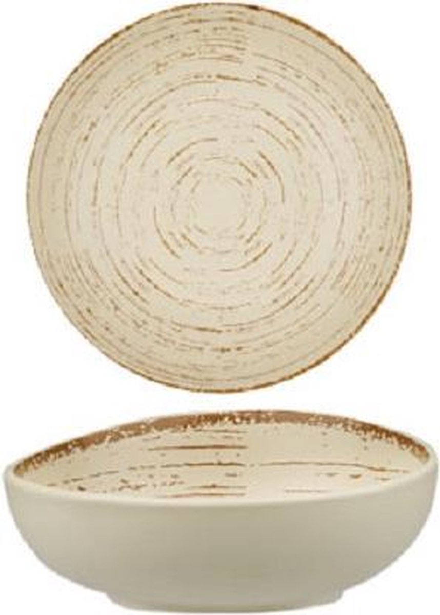 Cosy en Trendy Tornado - Kommetje - Beige - D14cm - Porselein - (set van 6)