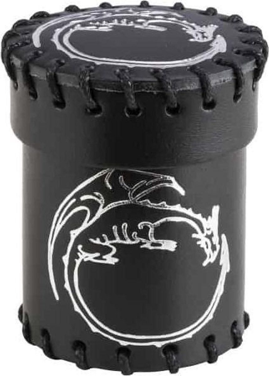 Dobbelbeker Dragon Black Leather Dice Cup Q-Workshop