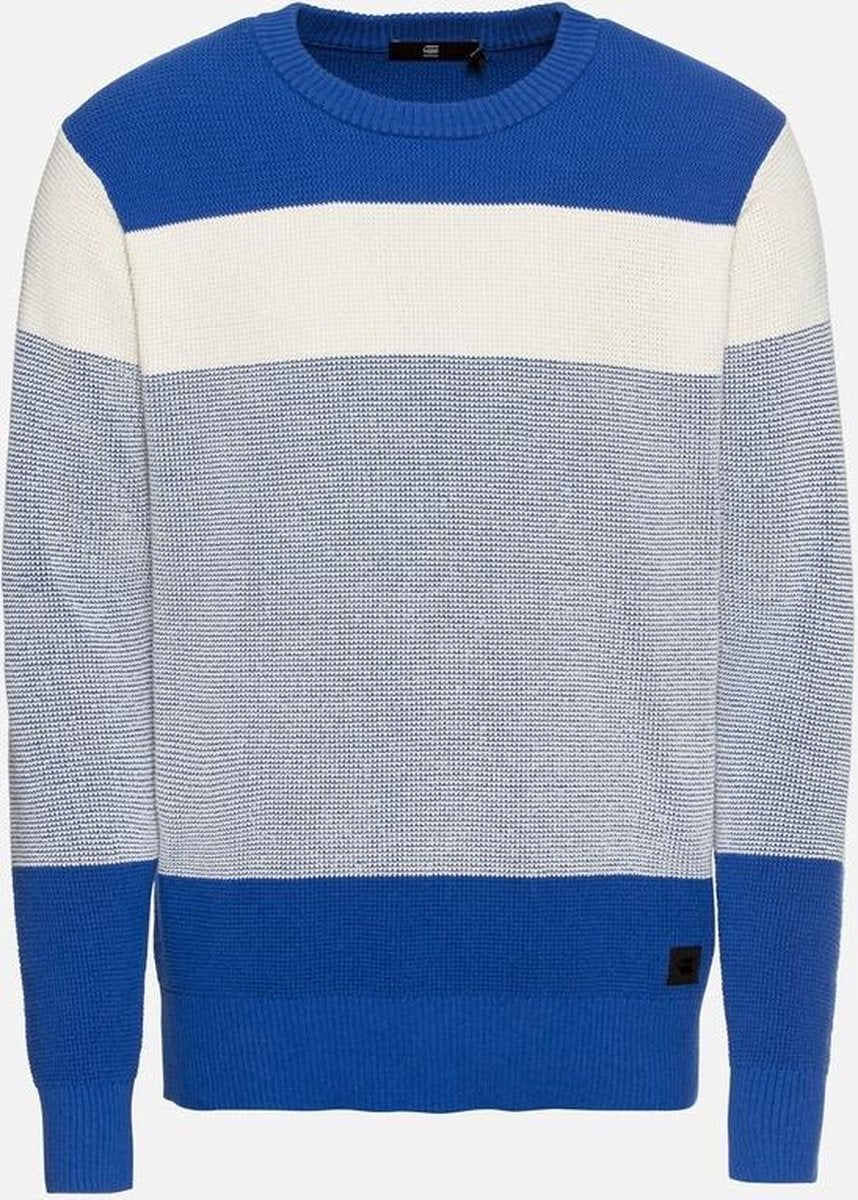 G-Star RAW Trui - Blauw/ Wit Gestreept - Maat XXL