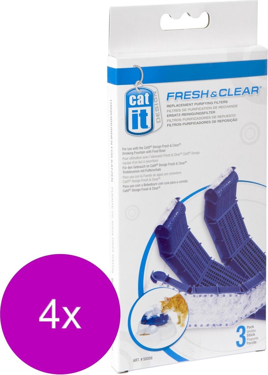 Catit Filters Drinkfontein 3l - Kattendrinkbak - 4 x 3 stuks