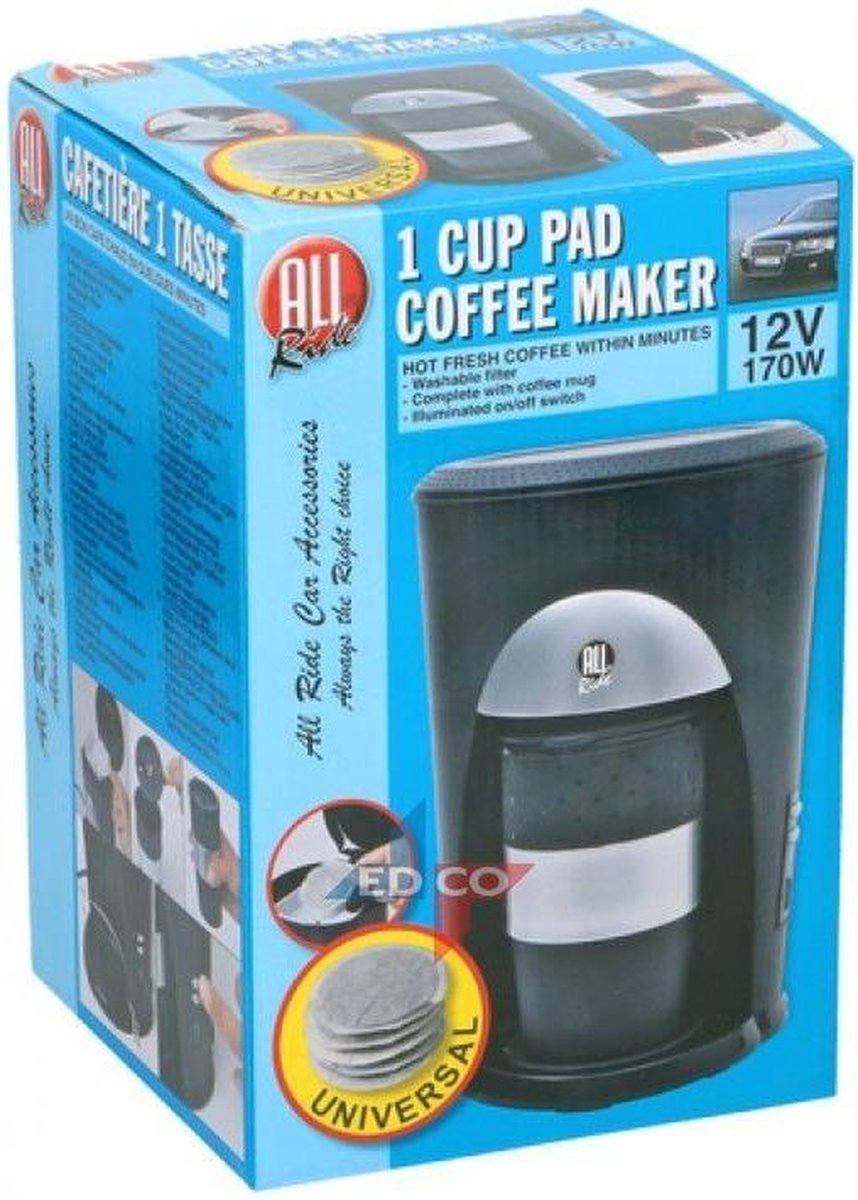 All Ride 39147 Coffee Machine 1 CupUniversal Capsules 12 V 170 W