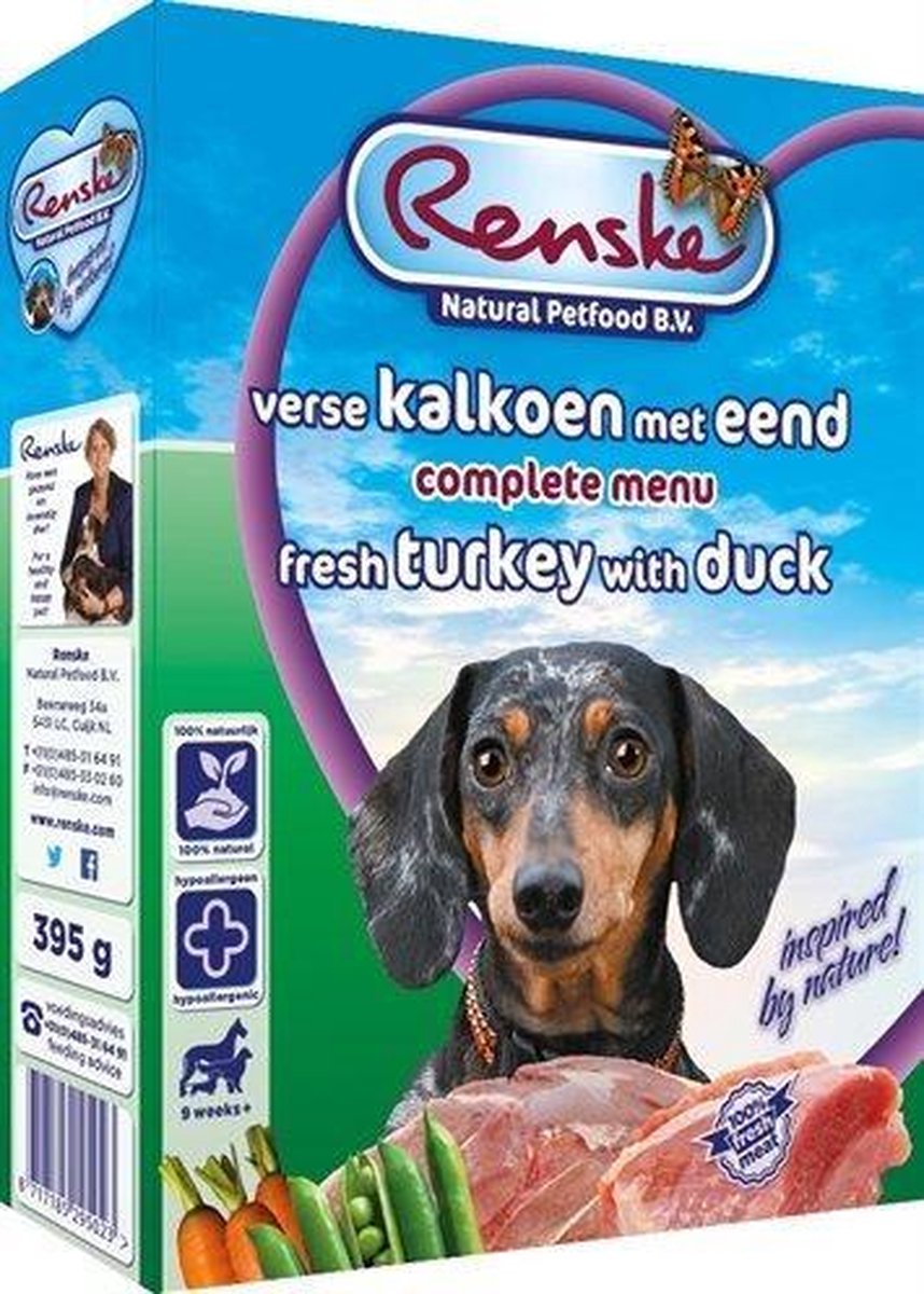 Renske Adult 395 g - Hondenvoer - 10 x Kalkoen&Eend