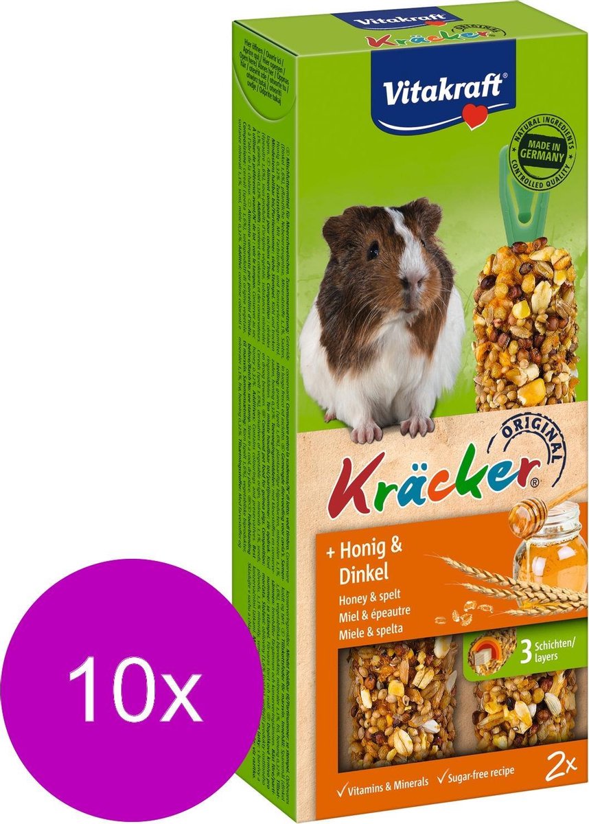 Vitakraft Cavia Kracker Honing 2 in 1 - 10 stuks
