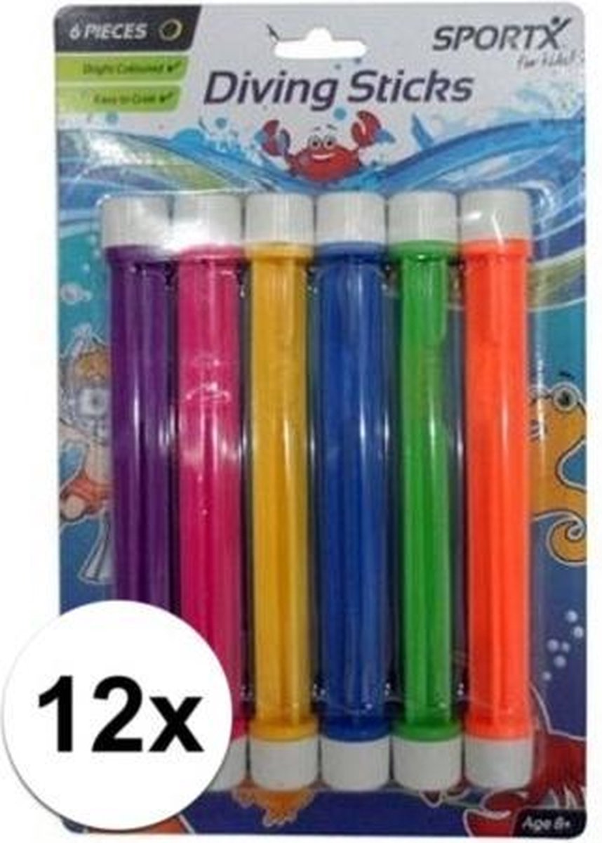 Gekleurde duikstaafjes 12 stuks - Duikspeelgoed