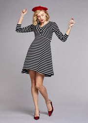 Dress Beyonce - Black-White stripe (099)