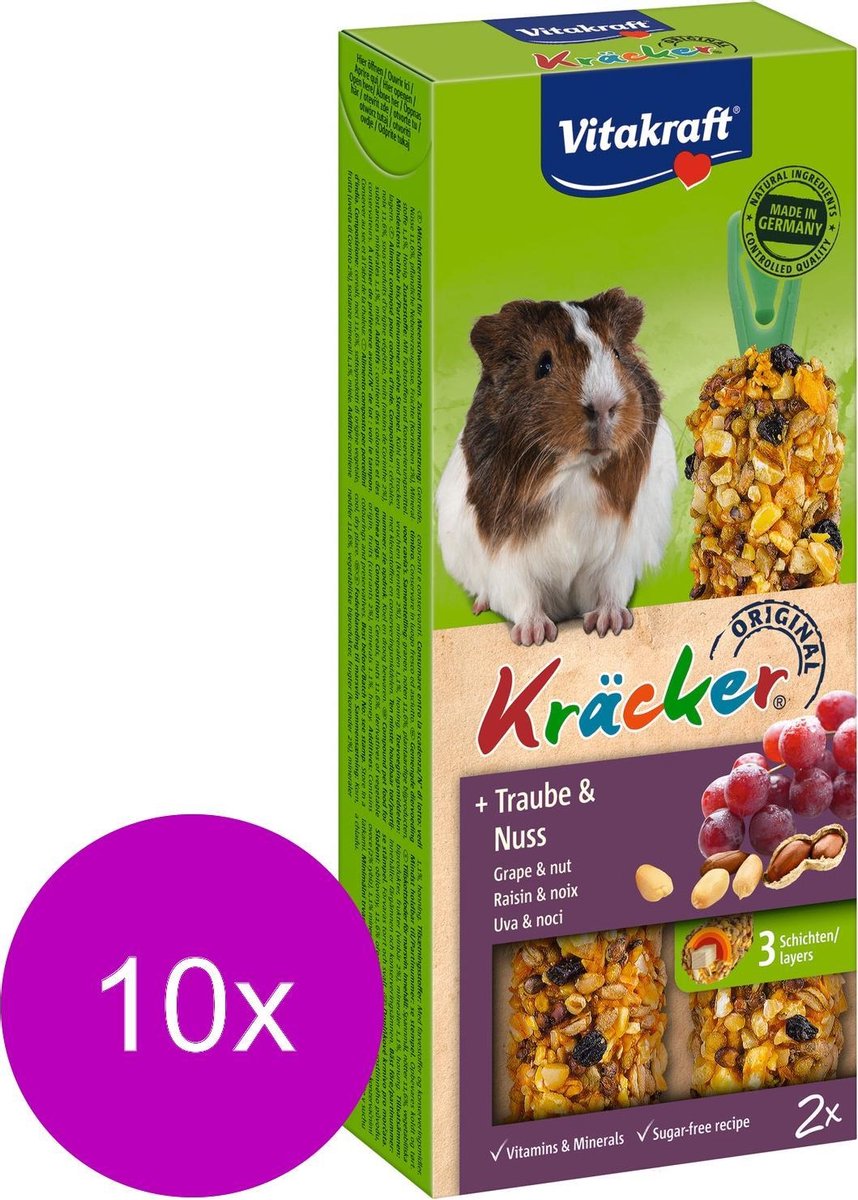 Vitakraft Cavia Kracker - Knaagdiersnack - 10 x Noten