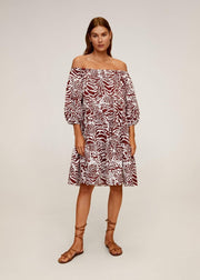 Bedrukte Off Shoulder Jurk 67017693 76