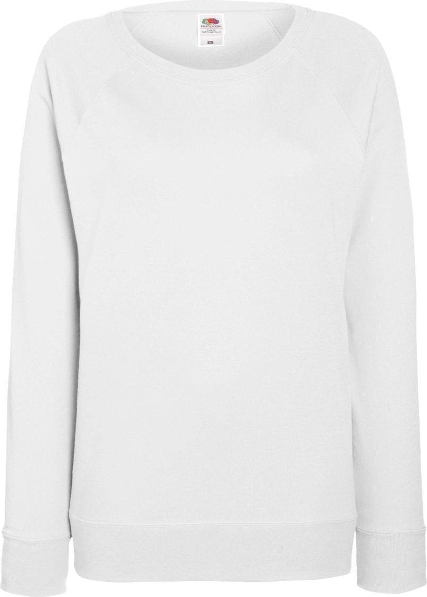 Fruit OF The Loom Dames Getailleerd lichtgewicht raglan sweatshirt (240 GSM) (Wit)