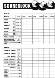 Games Yahtzee Scoreblok - Scoreblok Yahtzee - 100 Vellen
