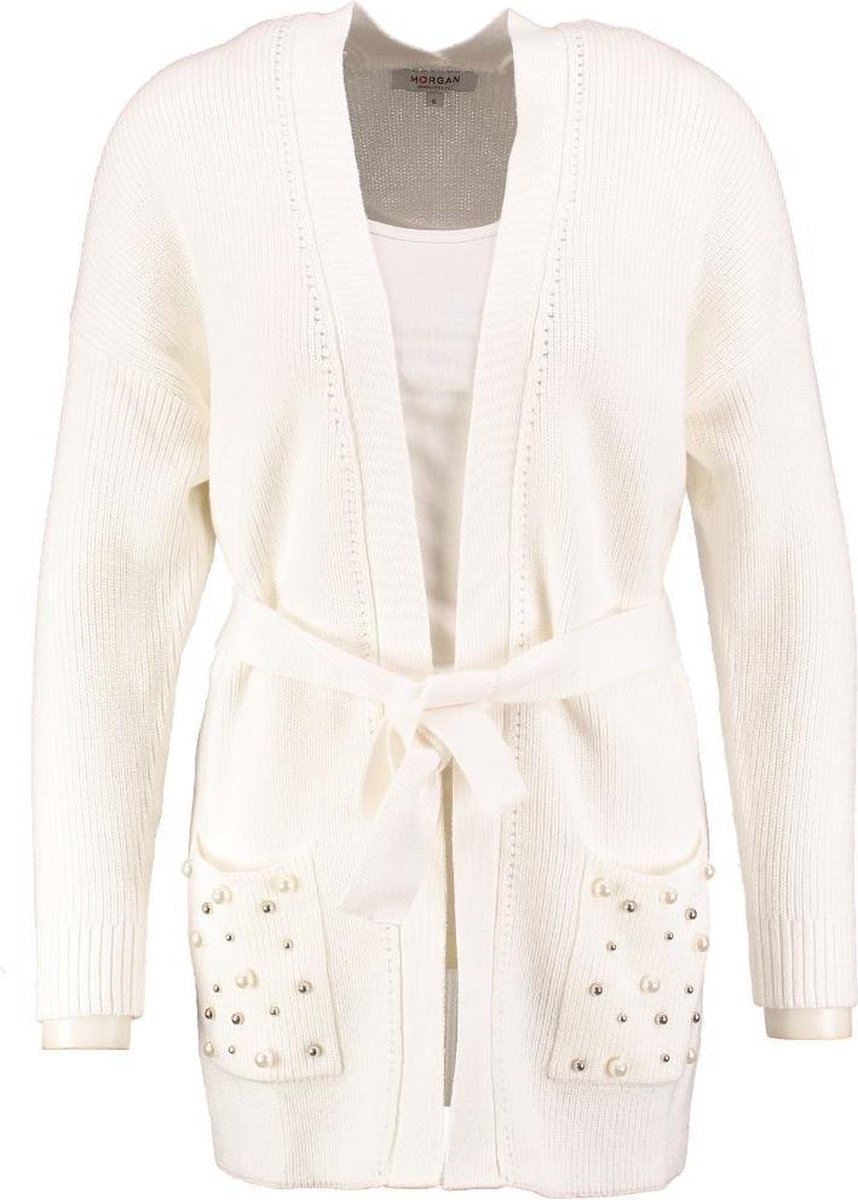 Morgan stevig lang off white vest - Maat M