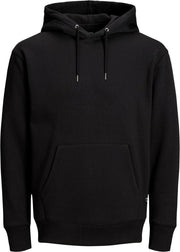 JACK & JONES relaxt fit trui katoen - soft hoodie middeldik - zwart -  Maat: XXL