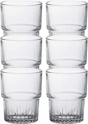 6x koffie/espresso glazen Empilable transparant 160 ml - Whiskey glazen  van glas 160 ml