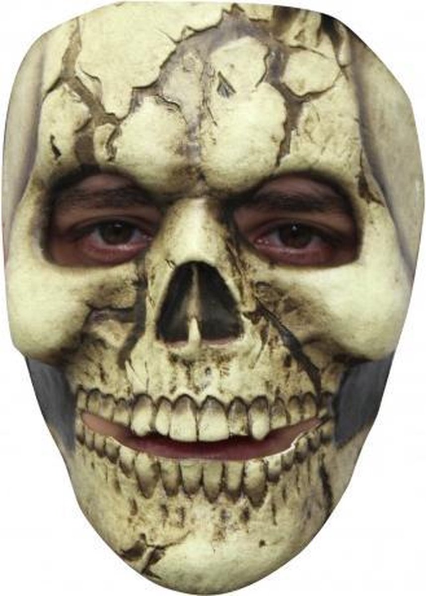 Latex Halloween Masker Cracked Skull