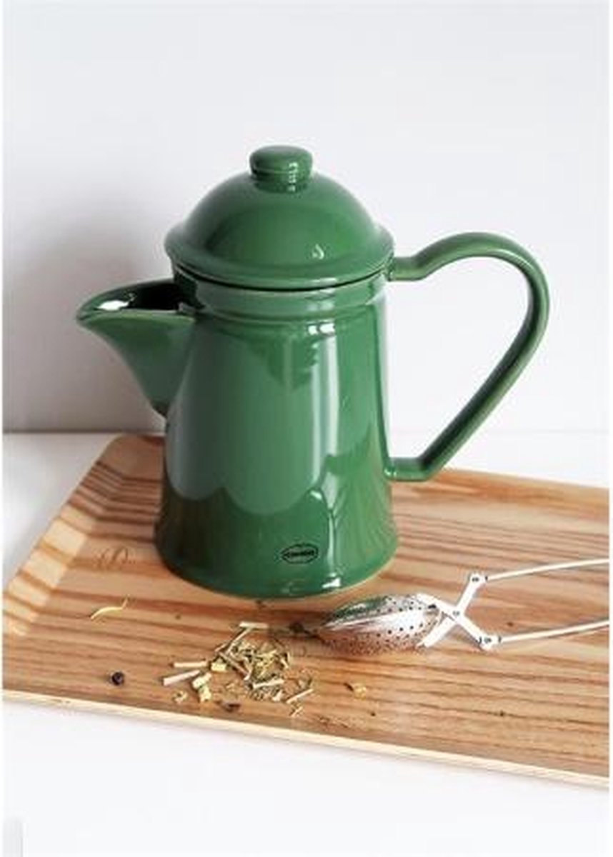 Cabanaz Retro Koffie en Theepot - Donkergroen - Keramiek