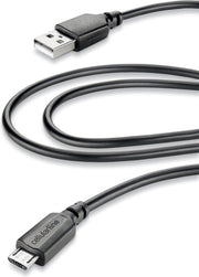 Cellularline 35665 USB-kabel 2 m USB 2.0 USB A Micro-USB B Zwart