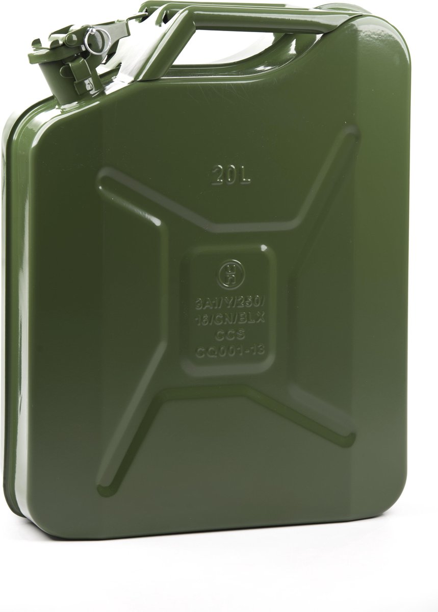 Minalco benzine jerrycan - 20 Ltr metaal - UN goedgekeurd - groen