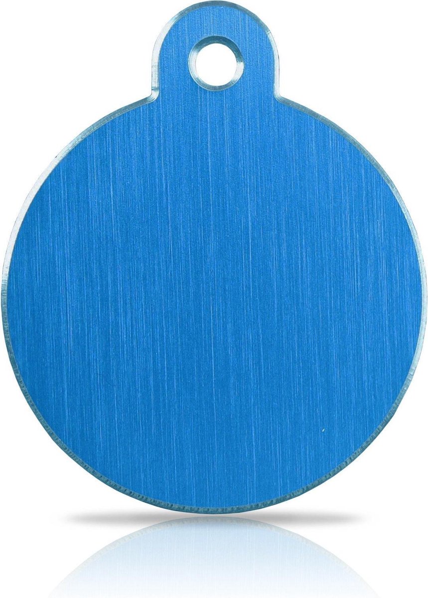 Hondenkeldertje - Dierenpenning | Hi-Line Circle - Large - Blue | 32x32mm | tweezijdig graveren | inclusief verzendkosten