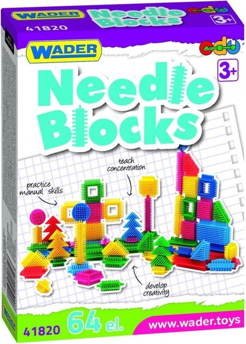 Wader Bouwblokken Needle Blocks 64-delig