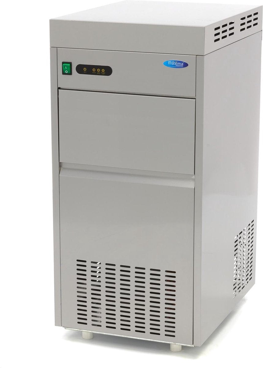 Crushed Ice Machine - 85 kg per 24 uur - 20 kg opslag - RVS - Inbouwmodel - Waterklep - Luchtgekoeld - Horeca Schilferijsmachine - Schaafijs - Maxima