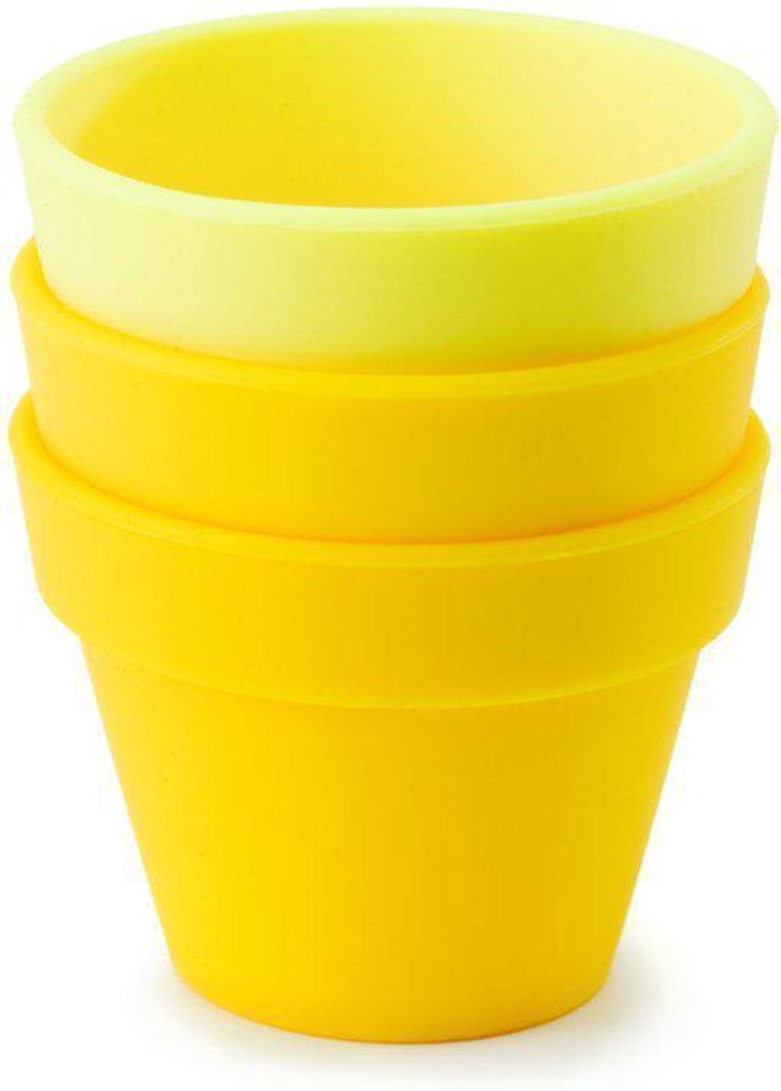 FusionBrands PetitPot Serveerschaaltjes - Siliconen - Geel - Set van 3 stuks
