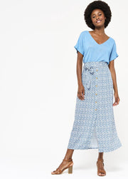 Maxirok met knopen - Blauw