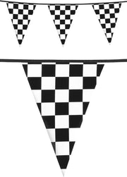 2 stuks Racing Vlaggenlijn  Zwart wit 