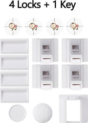 BukkitBow - Kindermagneetslot Kast deuren en lades - 4 sloten + 1 sleutel