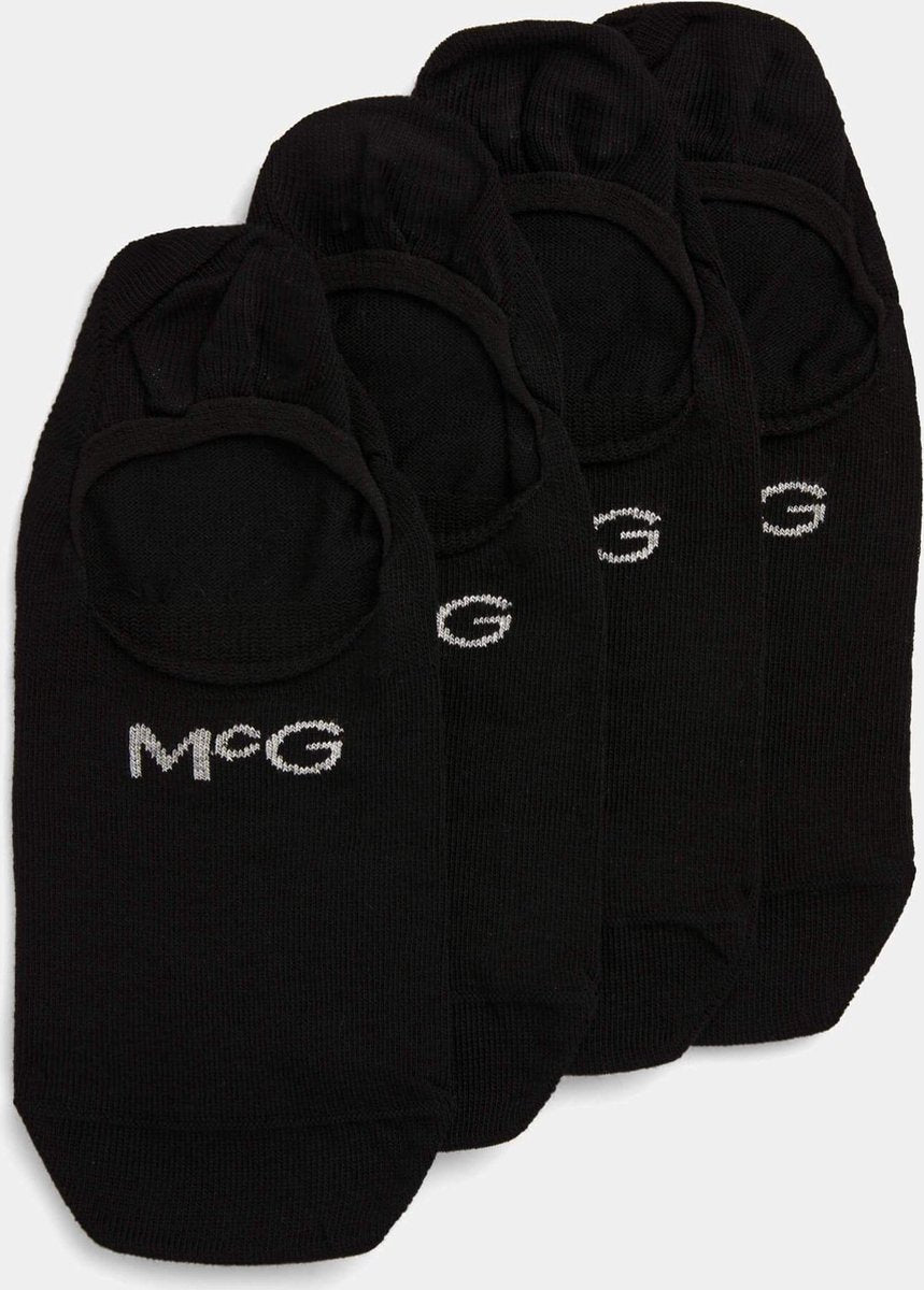 McGregor Footie sokken | Zwart | 2 paar /2-pack | Maat 43-46 | geschikt als sneakersok  | Met antislip in de Hiel!