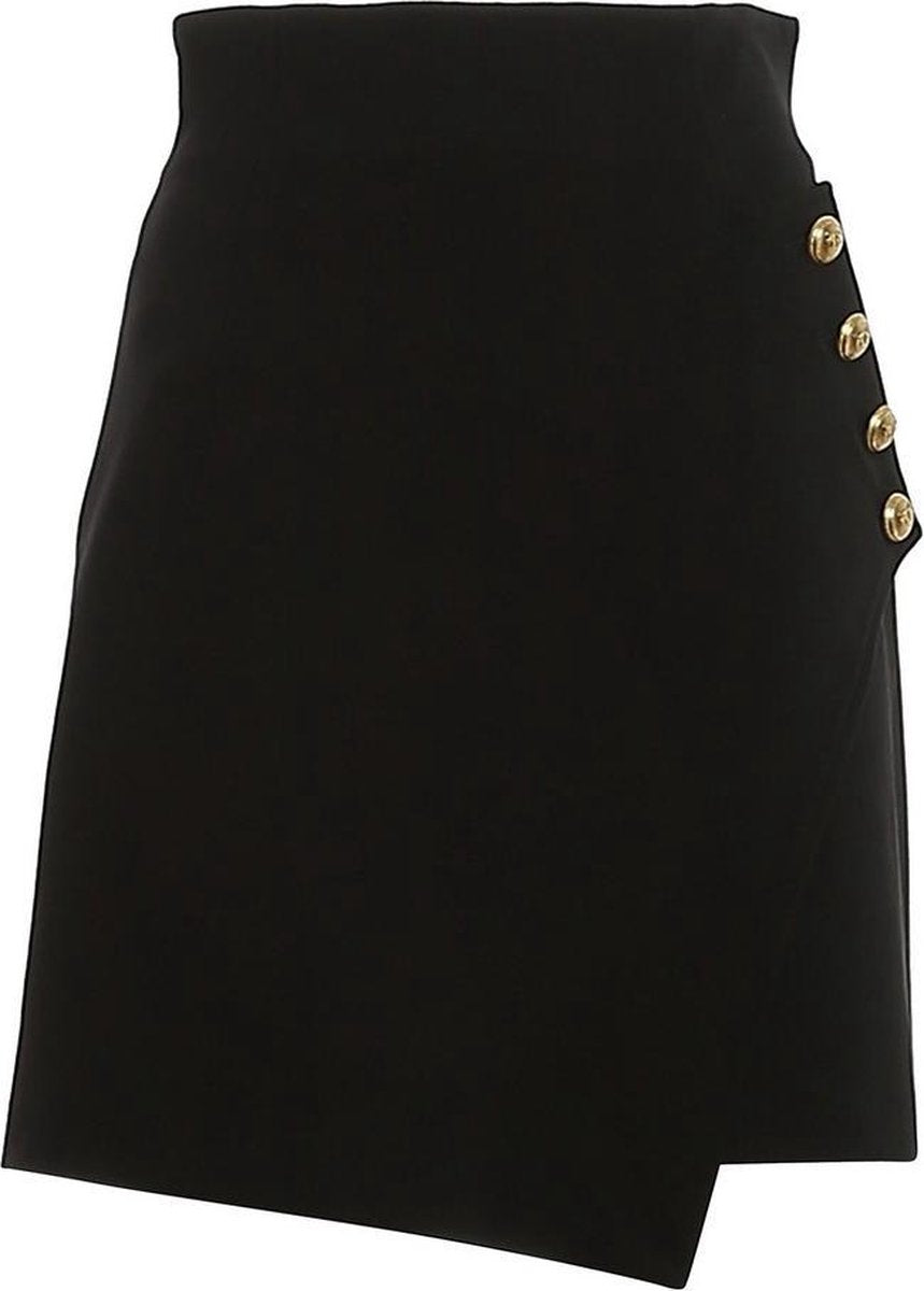 Pinko • korte zwarte rok met gouden knopen • maat 34 (IT40)