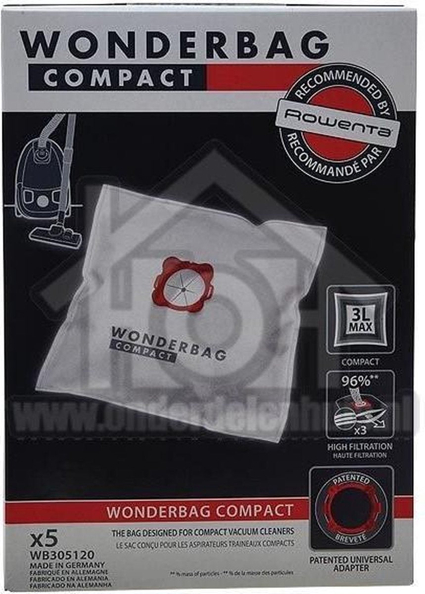 Rowenta Stofzuigerzak Wonderbag Compact 3L Universeel WB305120