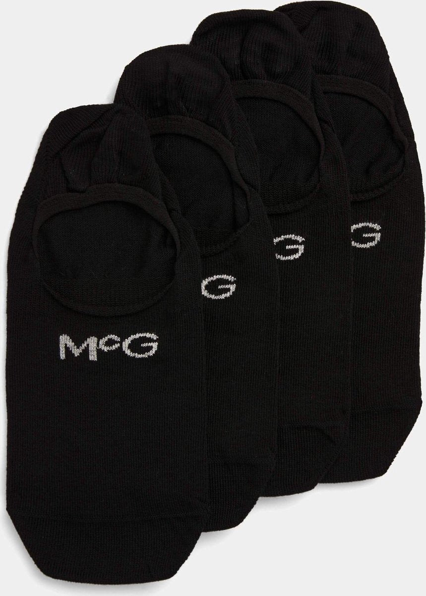 McGregor Footie sokken | Zwart | 2 paar /2-pack | Maat 39-42 | geschikt als sneakersok | Met antislip in de Hiel!
