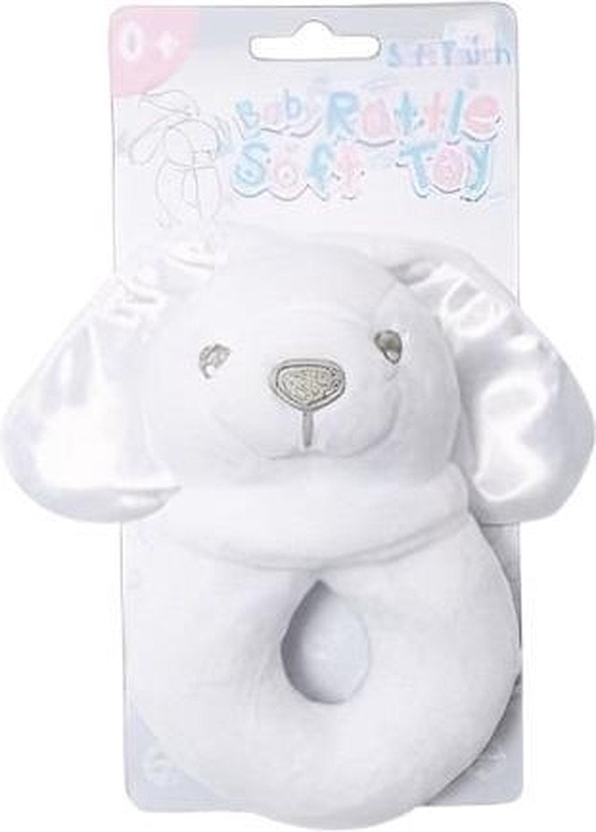 Soft Touch Rammelaar Konijn Junior 14 Cm Polyester Wit