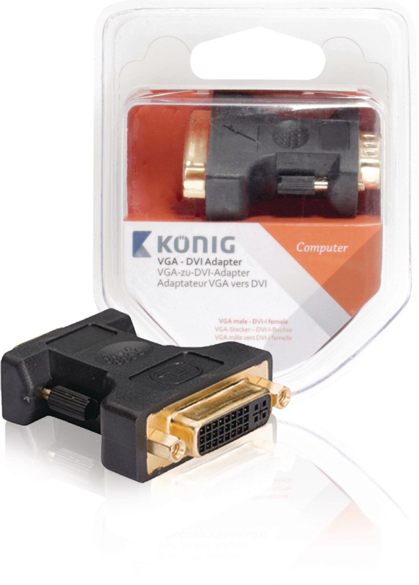 König VGA Male - DVI Female Adapter - Antraciet