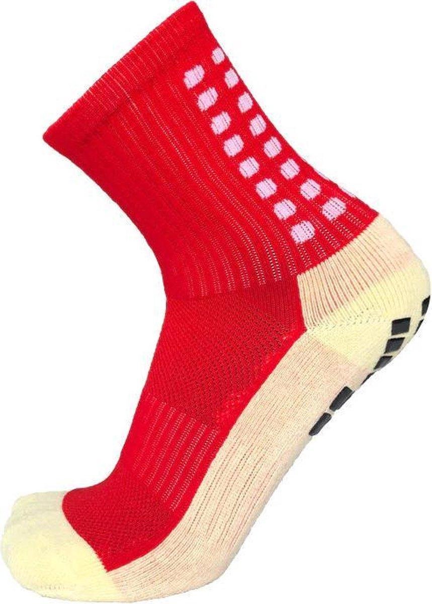 Gripsokken kids voetbal rood - sportsokken - grip - anti blaren - compressie - prestatieverhogend - tennis - hardlopen - handbal - sporten - fitness