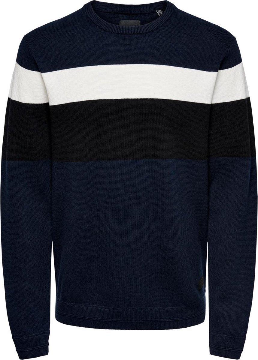 Only & Sons blauw gestreepte trui -l