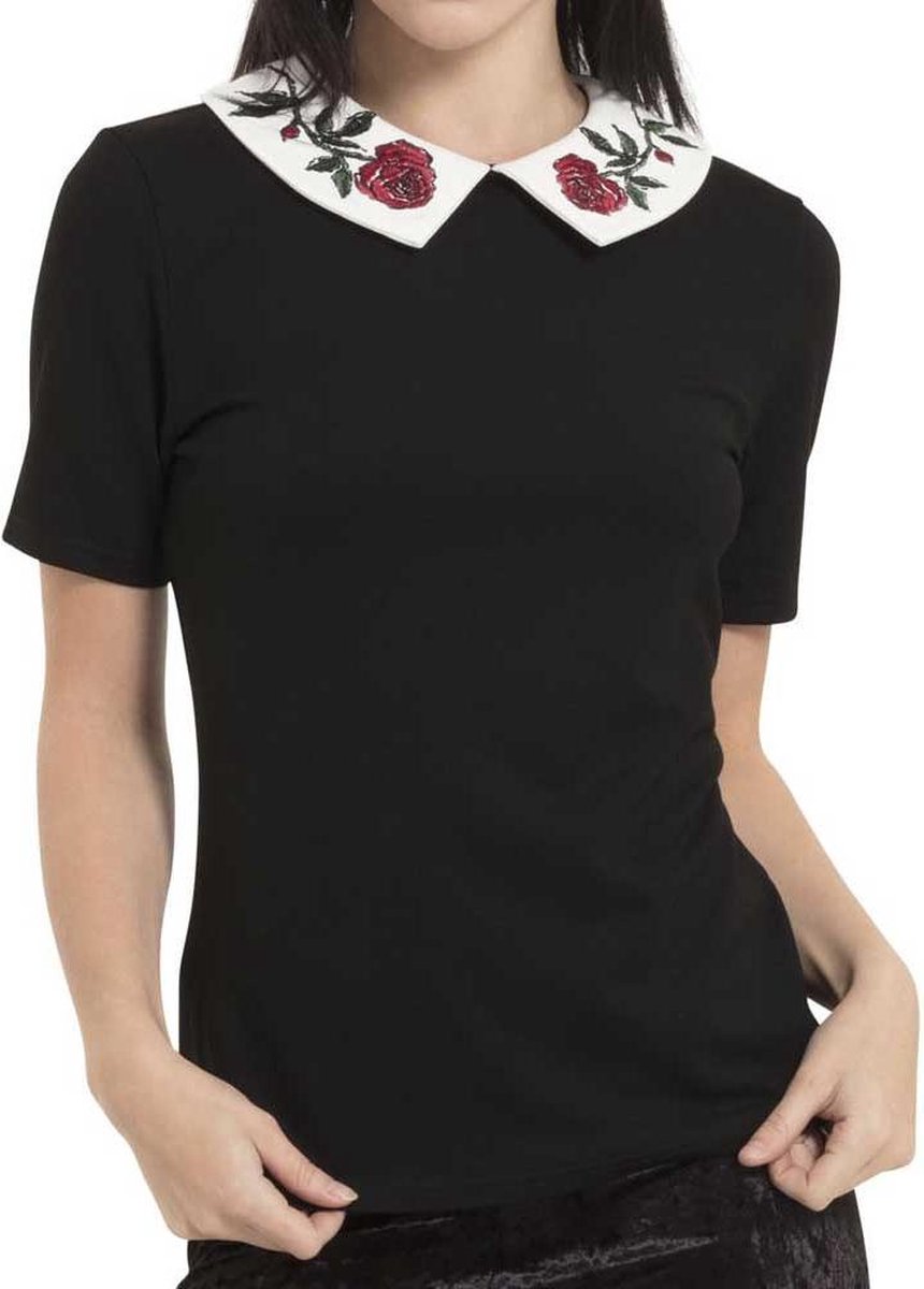 Jawbreaker Top -XL- Sleeping Beauty Roos Zwart
