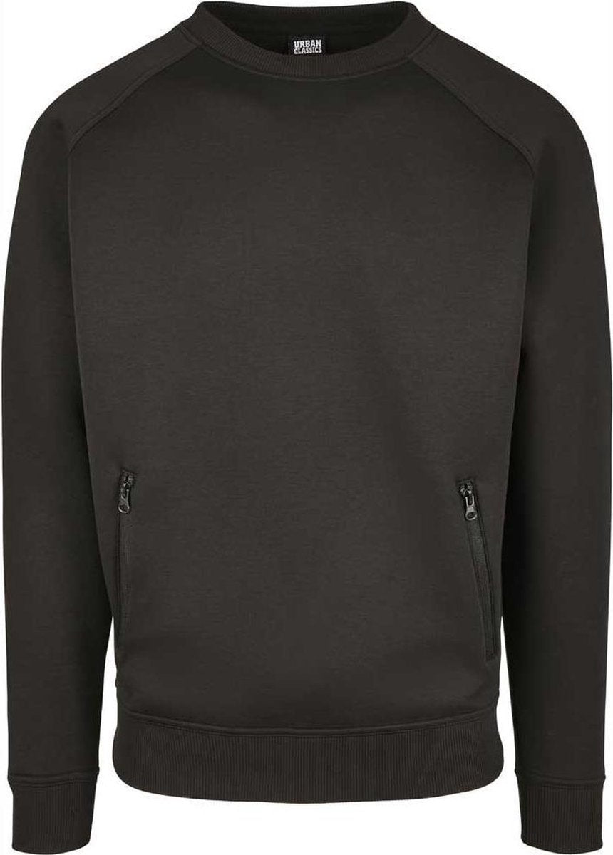 Urban Classics Crewneck sweater/trui -XL- Raglan Zip Pocket Zwart