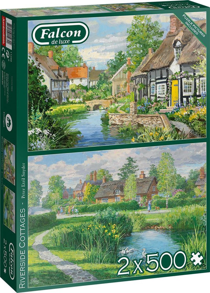 Falcon puzzel Riverside Cottages - Legpuzzel - 2 x 500 stukjes