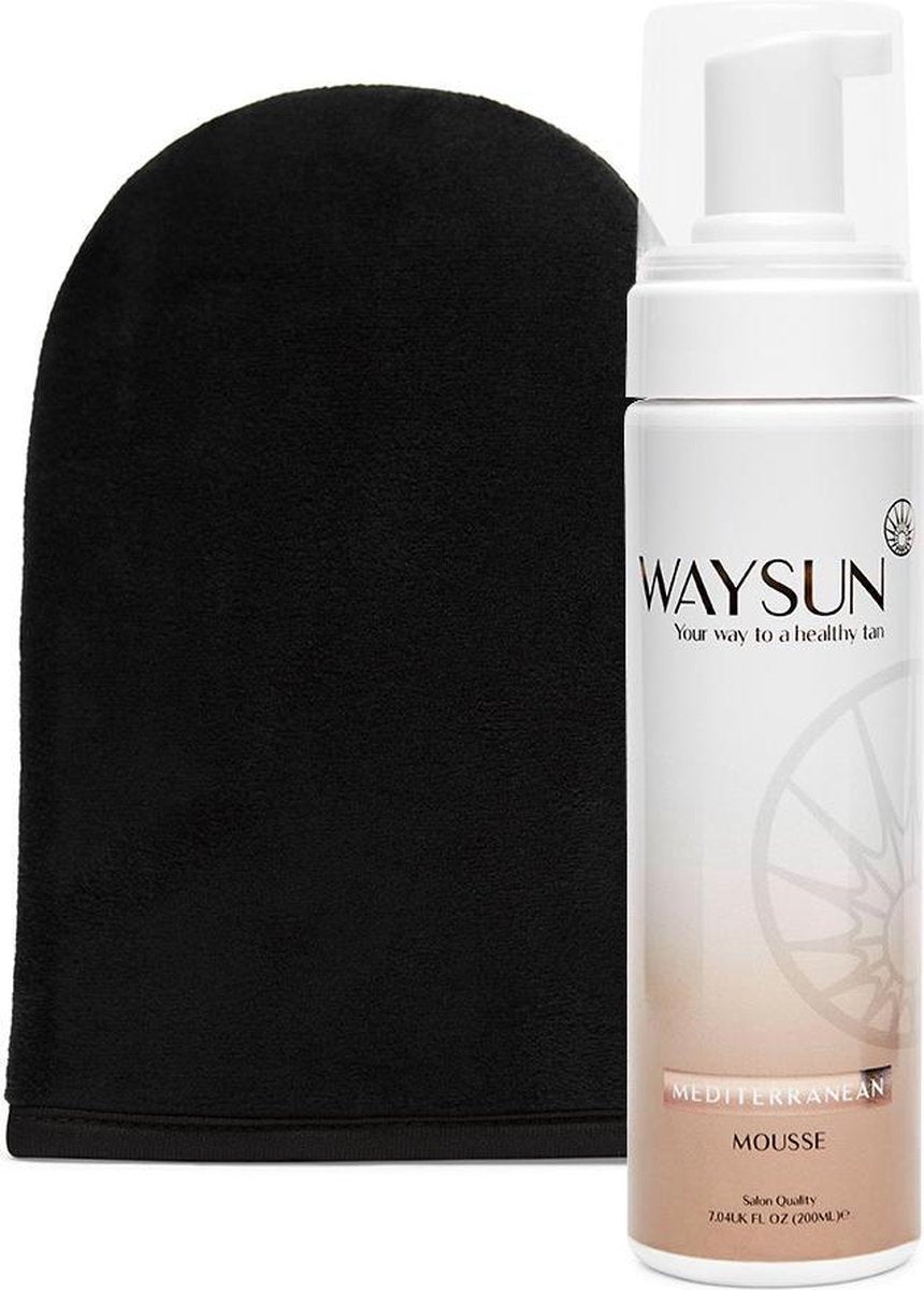 Waysun® - Mediterranean Mousse - Medium - Zelfbruiner - Zelfbruiners - Tanninghandschoen - Zelfbruiner handschoen - Tanning Mitt - Zelfbruiner gezicht - Zelfbruiner mousse - Huidverzorging - Hydraterend - Bali body - Self Tan