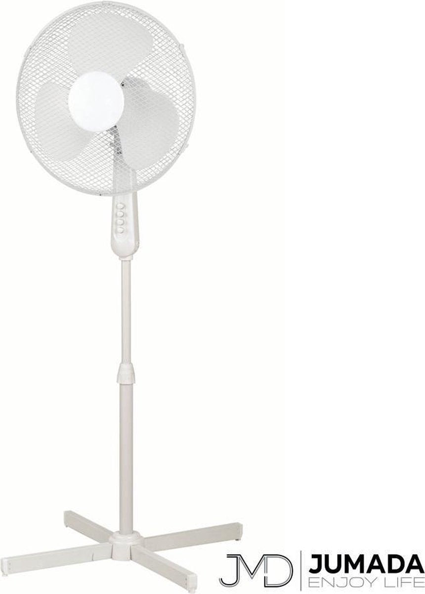 Jumada's Staande Ventilator - Zwenkventilator - 3 Snelheden - Uitschuifbaar - Wit
