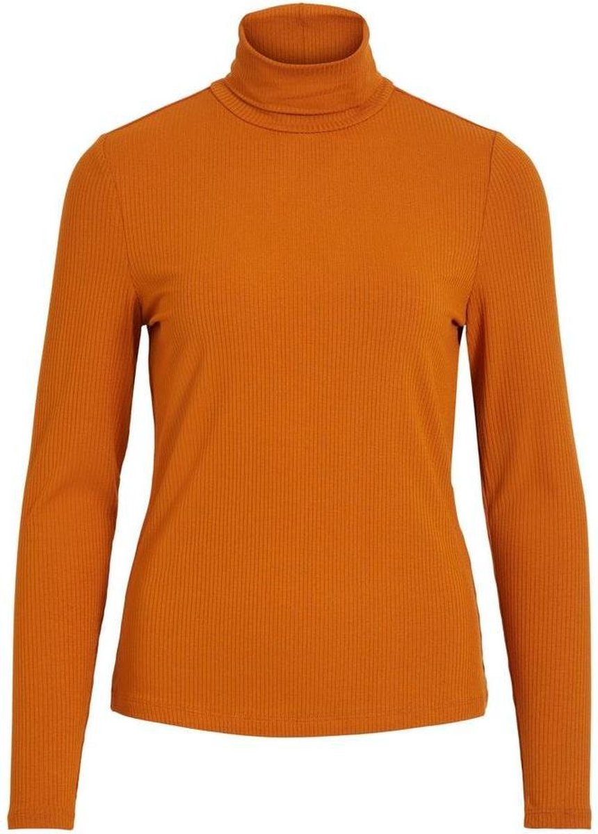 Visolitta Rib Rollneck L/s Top/su - 14056526 Pumpkin Spice