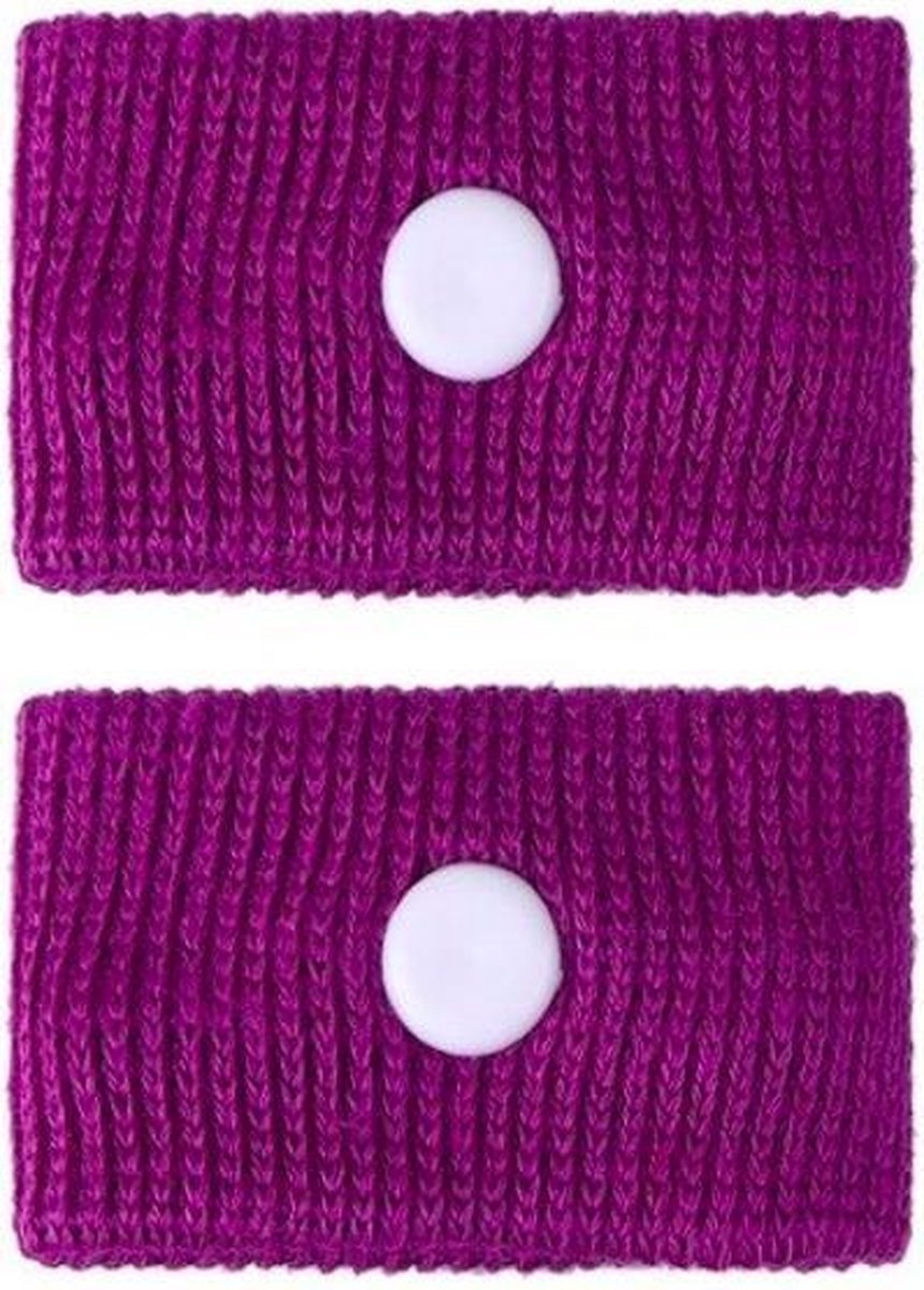2 Paar Anti Wagenziek Bandjes - Anti Misselijkheid Band - Anti Misselijkheid Band - Anti Stoom Armband - Anti Misselijkheid Armband - Kleur Paars