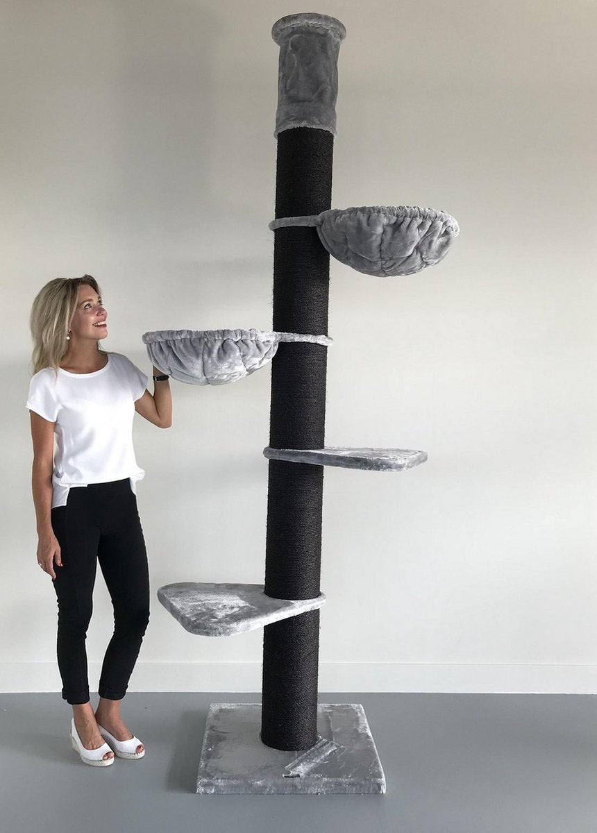Krabpaal Maine Coon Tower Blackline Licht grijs plafond voor grote en zware katten van RHRQuality