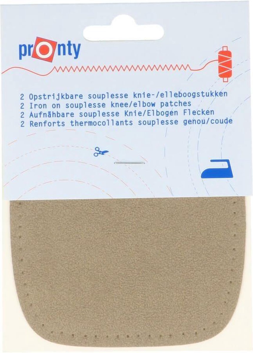 PRONTY KNIE / ELLEBOOGSTUKKEN OPSTRIJKBAAR BEIGE - 3 PAKJES a 2 STUKS - 030