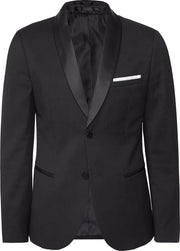 WE Fashion Heren slim fit smokingblazer Dali - Maat L (52)