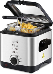 Frituurpan - Aigi Friny - Kijkvenster - 1.5 Liter - Zwart/Zilver - BES LED