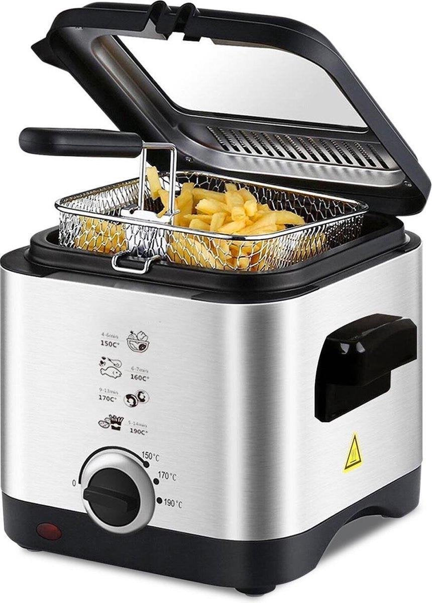 Frituurpan - Aigi Friny - Kijkvenster - 1.5 Liter - Zwart/Zilver - BES LED