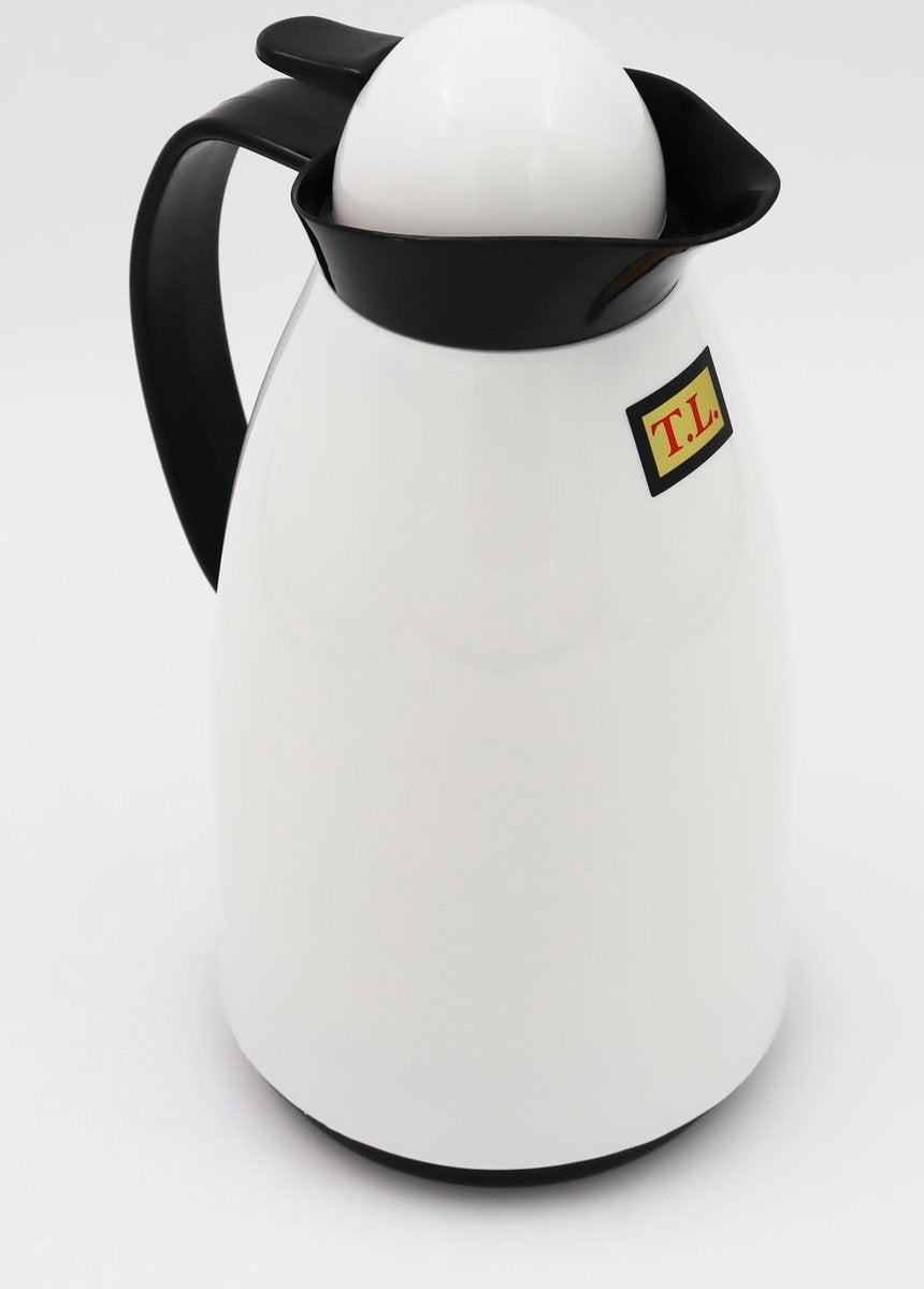 YILTEX – Isoleerfles / Thermoskan / Thermosfles / Thermoskan 1 liter / Thermoskan 1 liter – 1l – Wit Met Zwart